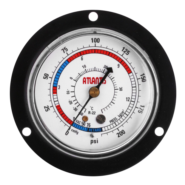 Black Steel Case Refrigeration Gauge