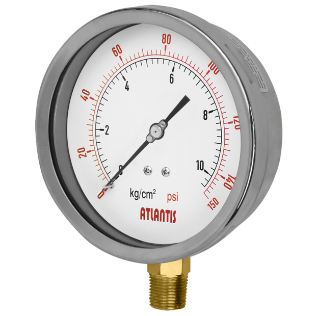 4”Stainless Steel Case Pressure Gauge With Zero Adjustment