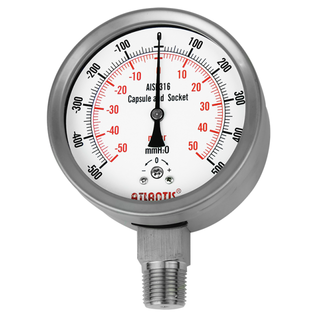 All Stainless Steel Micro Pressure Gauge