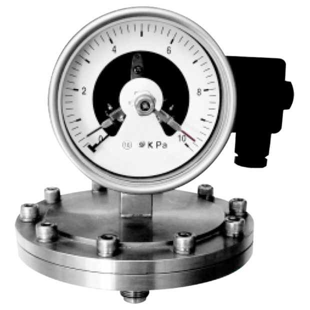 Dry Type Threaded Diaphragm Micro Pressure Gauge with Electrical Contacts