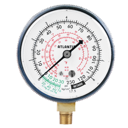 Black Steel Case Refrigeration Gauge