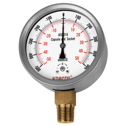 Stainless Steel Case Micro Pressure Gauge