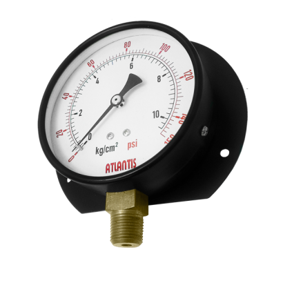 Black Steel Case Pressure Gauge