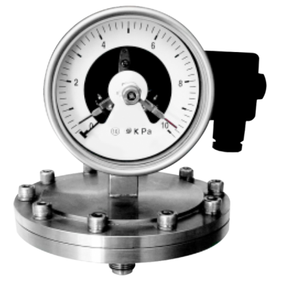 Dry Type Threaded Diaphragm Micro Pressure Gauge with Electrical Contacts